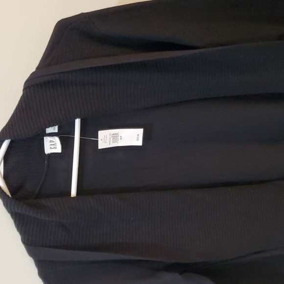Gap black cotton open front cardigan - Picture 3 of 4
